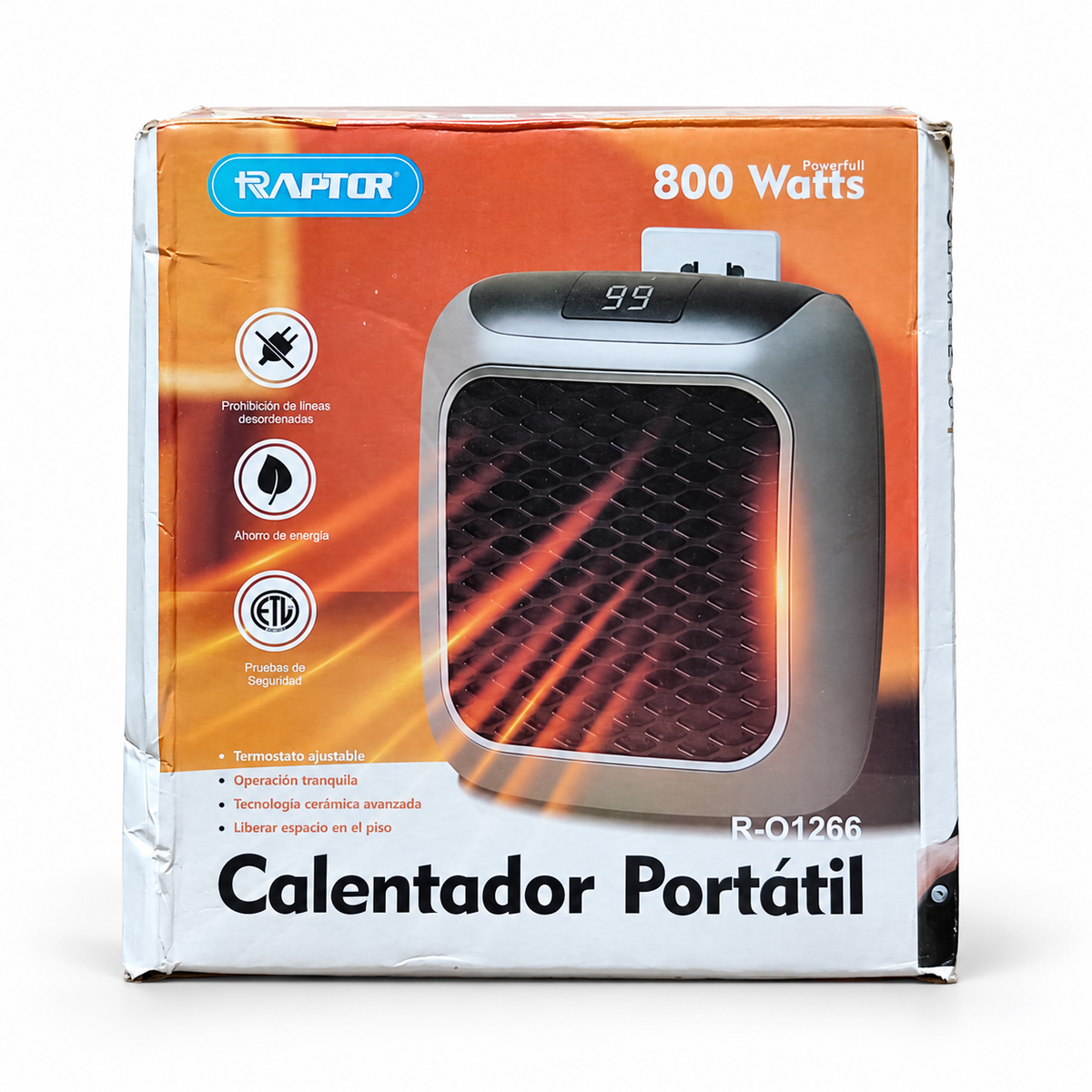 Мини керамична печка за контакт 800W Raptor с дистанционно