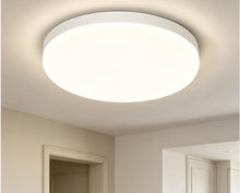 Кръгла LED плафониера Qamra, Минималистичен дизайн, 22 см, Бяла