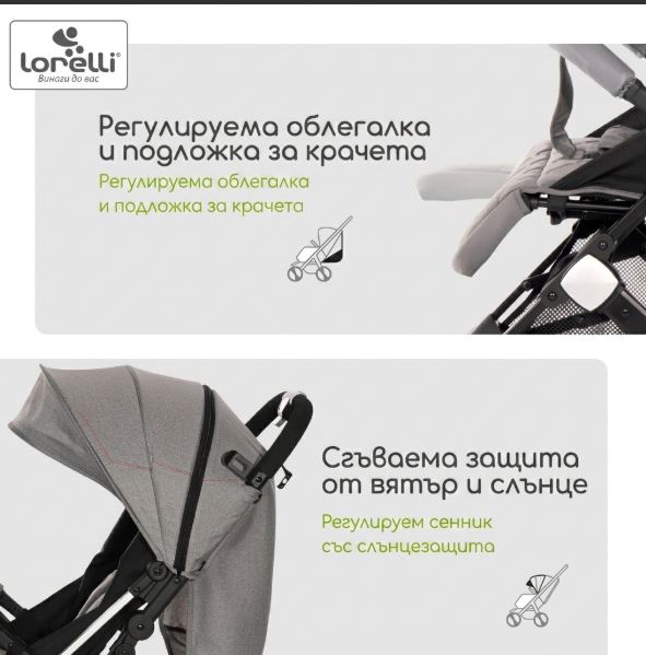 Лека лятна бебешка количка Lorelli Fiorano, Сгъваема