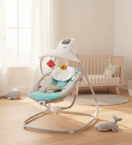 Бебешка люлка Baby Einstein Curious Comfort, Компактна, Сива