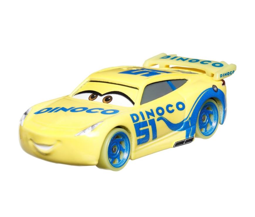 Светеща метална количка Disney Cars Glow Racers - Dinoco Cruz Ramirez