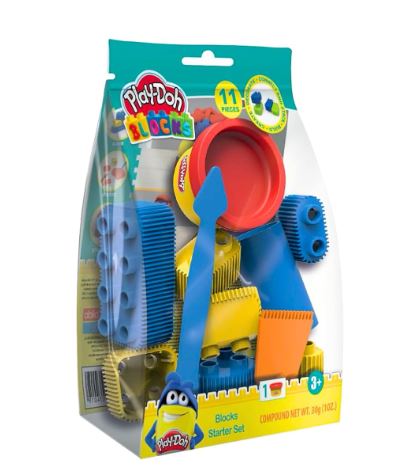 Конструктор с пластелин Play-Doh Blocks (Основен комплект, 11 части)