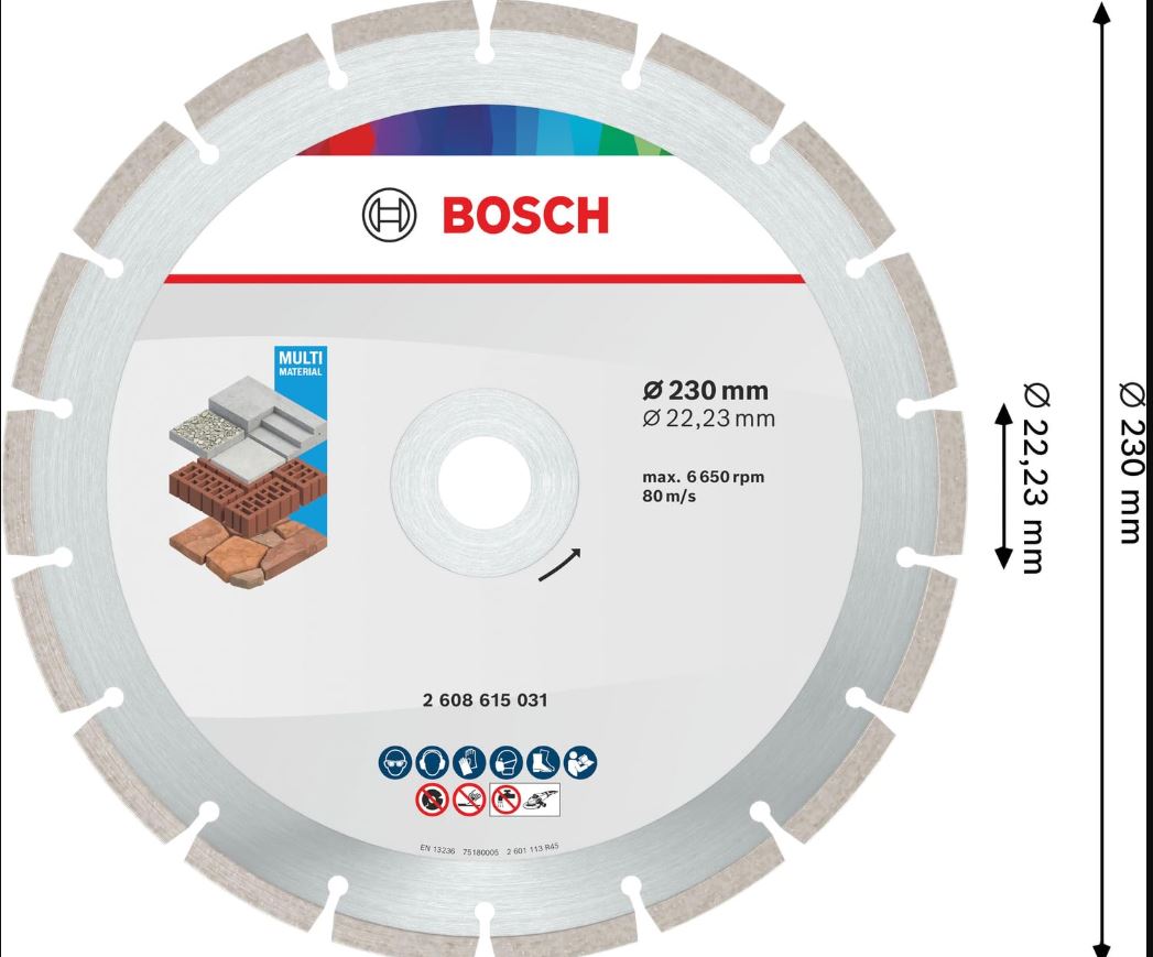 Диамантен диск Bosch Professional Universal, 230 мм