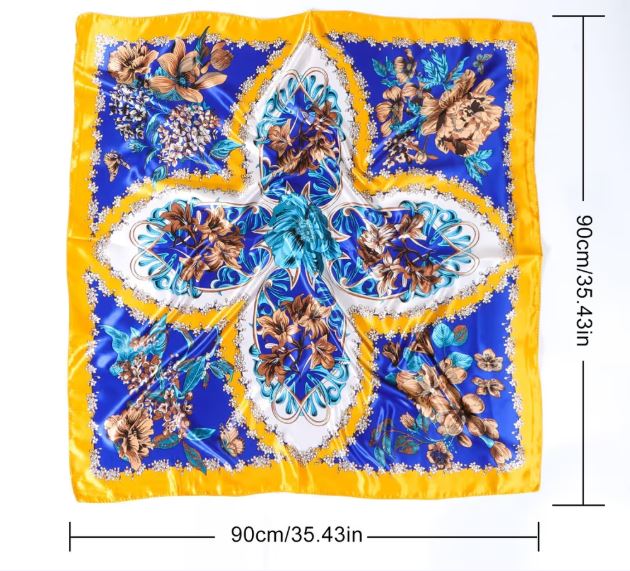 Комплект от 4 броя сатенени шала NOEMIN с ефект "Коприна", 90x90 см