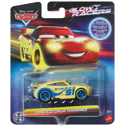Светеща метална количка Disney Cars Glow Racers - Dinoco Cruz Ramirez