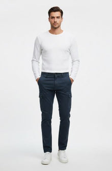 Мъжки карго дънки Replay Jaan Hyperflex Slim Fit, Тъмносини
