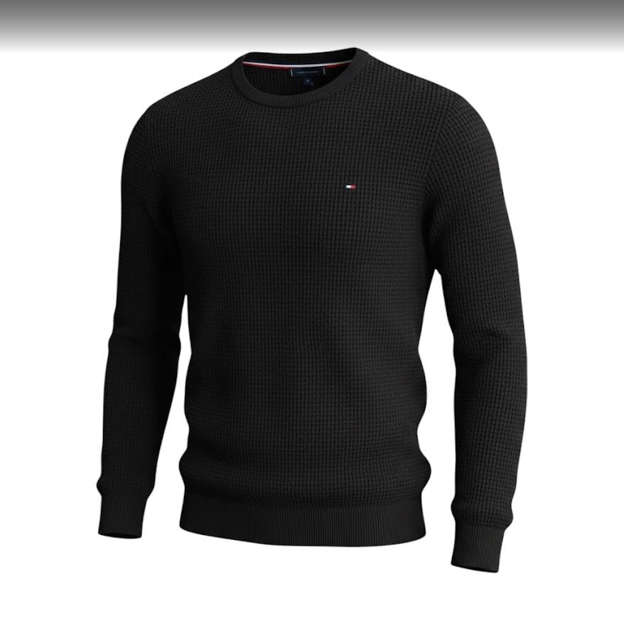 Мъжки плетен пуловер Tommy Hilfiger, Черен