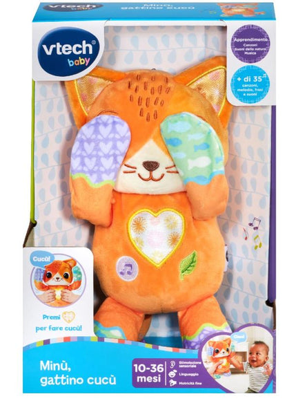 Интерактивно плюшено коте VTech Minù Gattino Cucù (Италиански език)