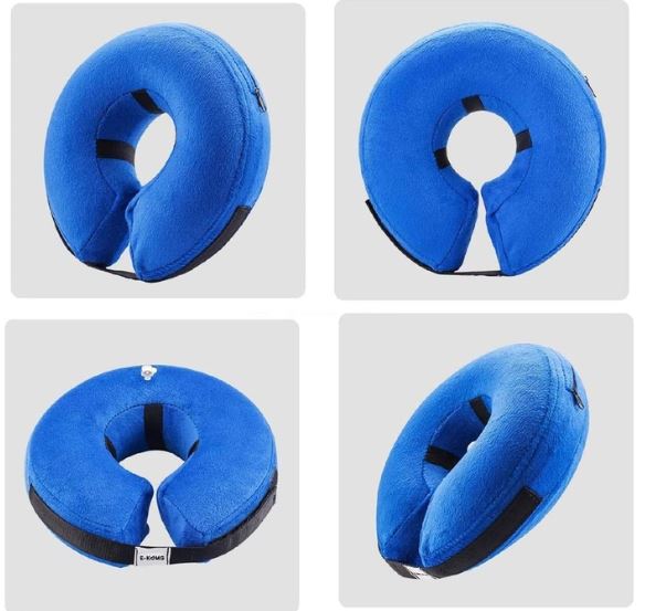 Inflatable Protective Collar for Dogs BENCMATE, Size L, Blue