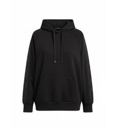 Дамски суичър Armani Exchange с качулка и монограм детайли, Черен