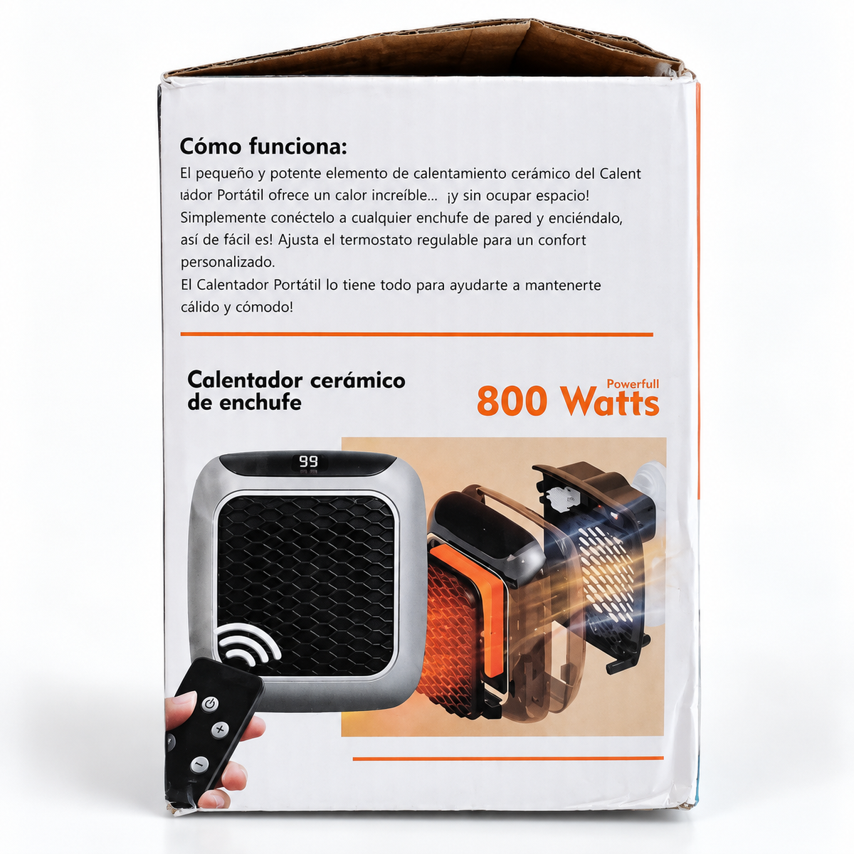 Мини керамична печка за контакт 800W Raptor с дистанционно