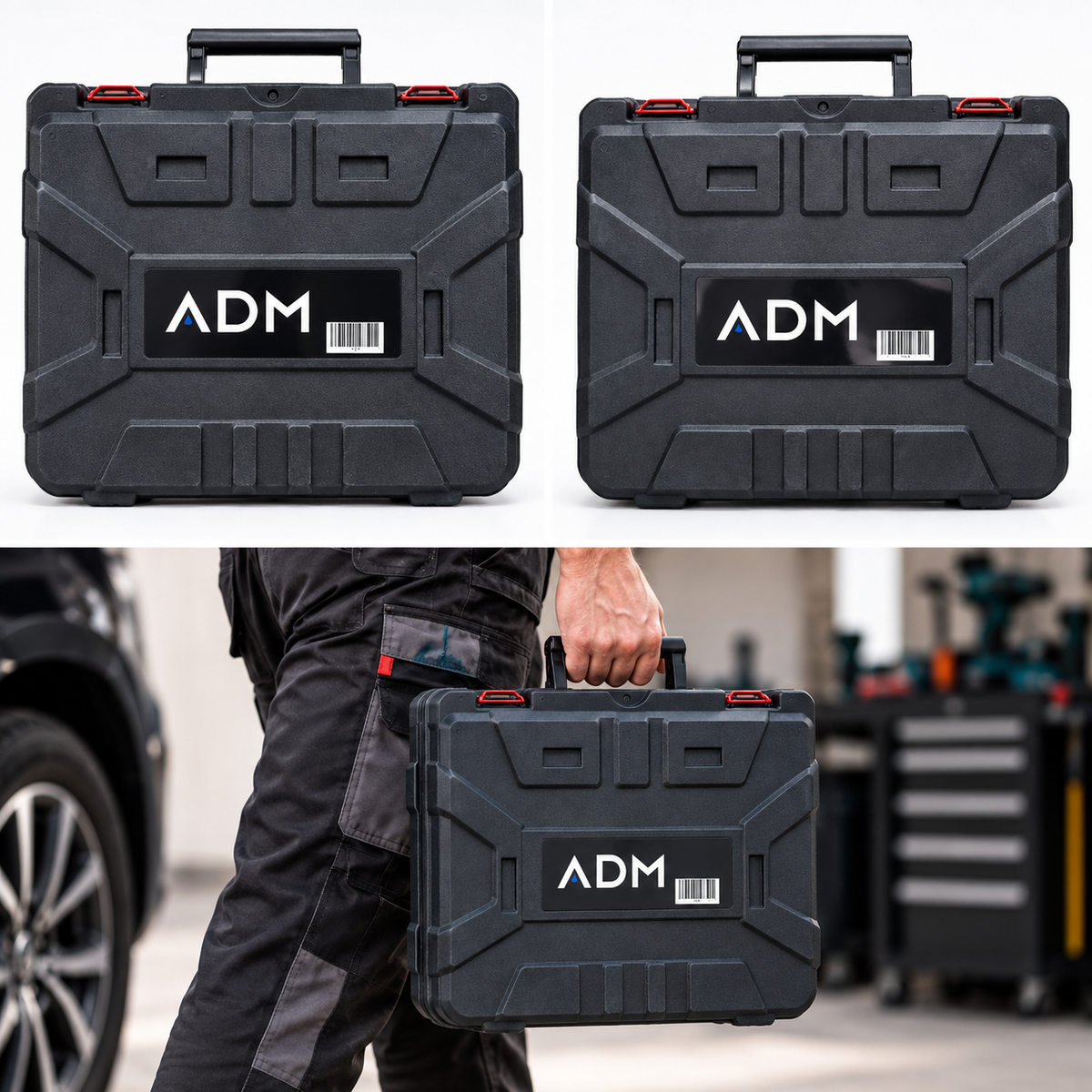 Акумулаторен винтоверт ADM 12V с 2 батерии и комплект от 77 части