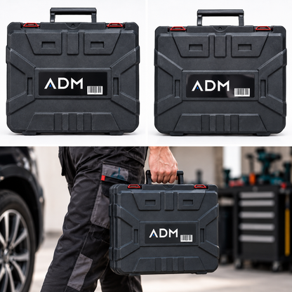 Акумулаторен винтоверт ADM 12V с 2 батерии и комплект от 77 части