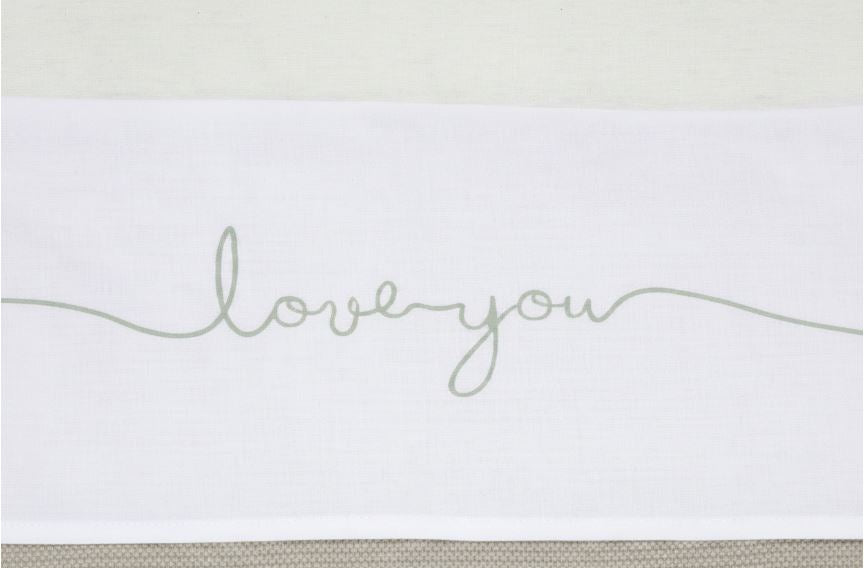 Бебешко одеяло Jollein "Love You", Водно зелено, 75x100 см
