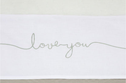 Бебешко одеяло Jollein "Love You", Водно зелено, 75x100 см