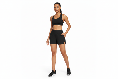 Black Athletic Shorts with Model
