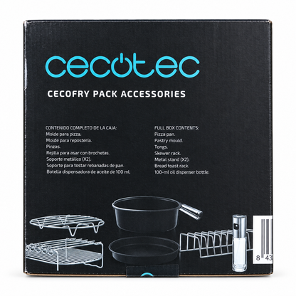 Гръб на опаковката Cecotec със съдържанието на комплекта