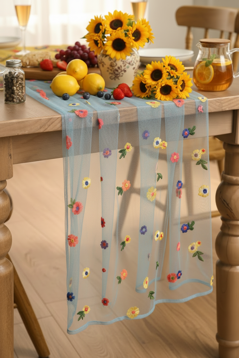 Yellow Floral Table Runner